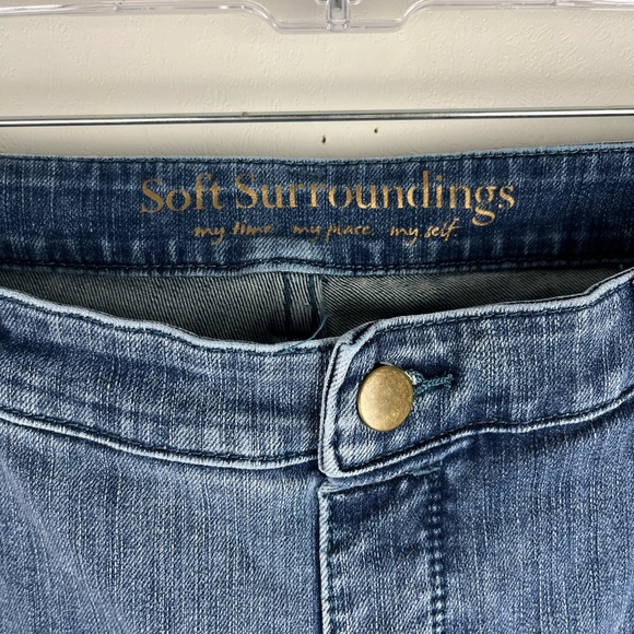 Soft Surroundings Bootcut Jeans High Waisted Petite Large Pockets Stretch - Picture 4 of 9